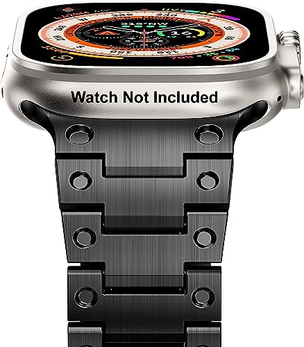 Zitel Metal Bands for Apple Watch Straps Ultra 2 / Ultra 49mm 46mm 45mm 44mm, Series 10 9 8 7 6 5 4 3 2 1 SE - Black