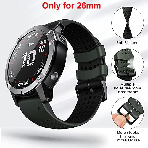 Zitel Band for Fenix 8 51mm, 7X/7X Pro, 6X/6X Pro, 5X/5X Plus, 3/3 HR, Descent MK1, Enduro, 26mm Sport Strap (Army-Green)
