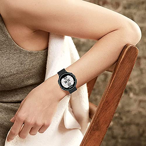 Zitel® Watch Band Compatible with Garmin Forerunner 735XT 220 230 235 235 Lite 620 630, Approach S20 S6 S5 Replacement Sport Strap - Black