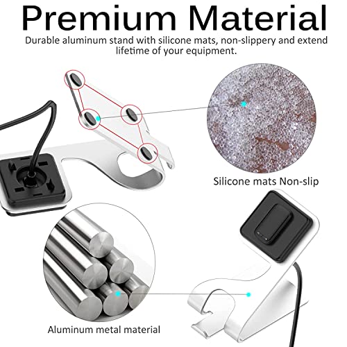 Zitel Charger Stand for Fitbit Charge 6, Charge 5, Luxe Smartwatch Charging Dock - Silver