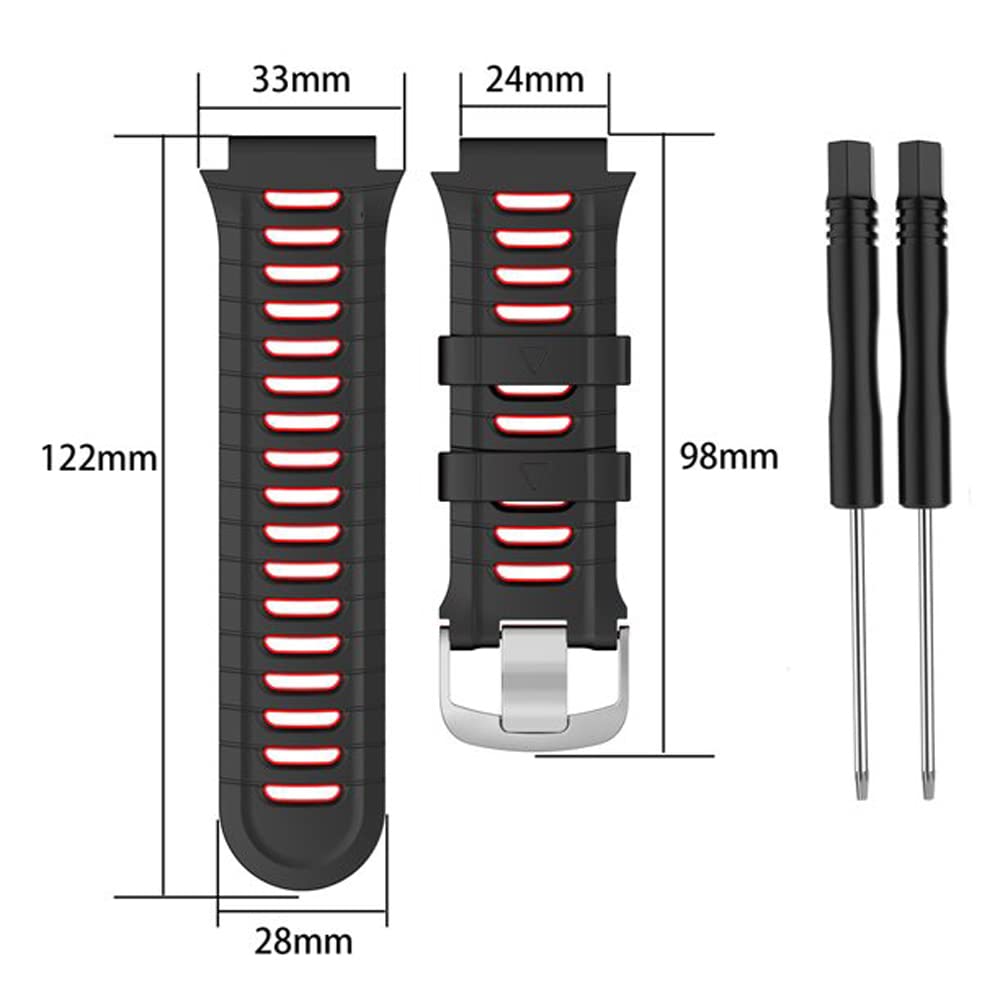 Zitel Bands For Garmin Forerunner 920XT Watch Strap - Black/Red