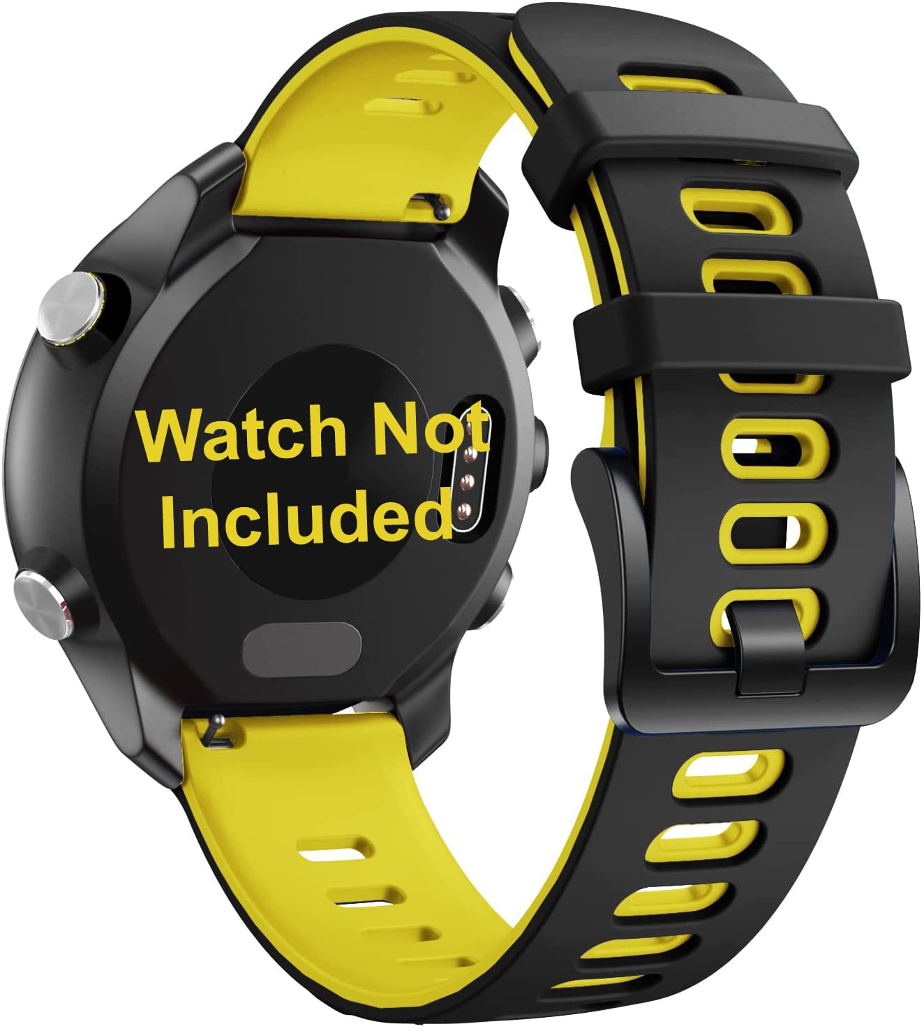Zitel Band for Garmin Forerunner 265 / 255, Vivoactive 4 45mm, Venu 2 45mm. Venu 3, 22mm Strap - Black-Yellow