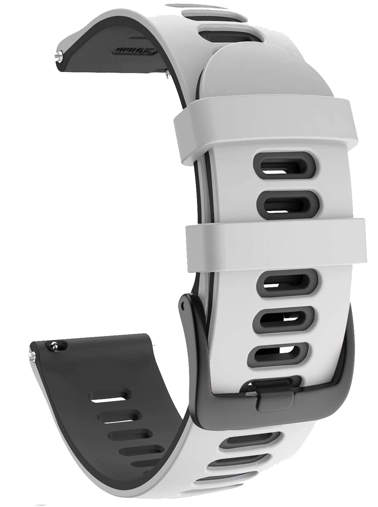 Zitel Band for Garmin Forerunner 265 / 255, Vivoactive 4 45mm, Venu 2 45mm. Venu 3, 22mm Strap - White-Black