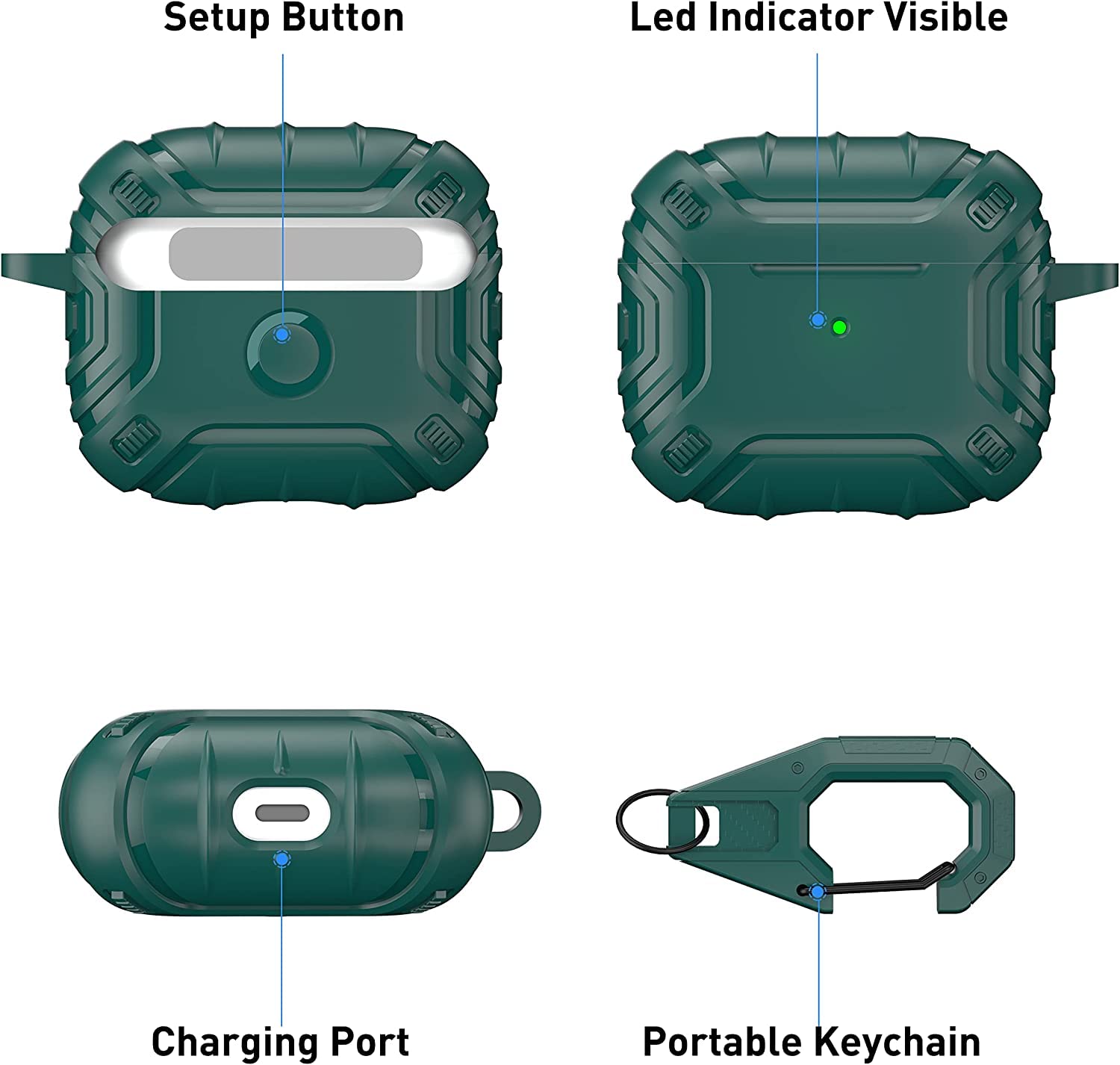 Zitel Case for Airpods 3rd Gen 2021 Cover - Matte Green
