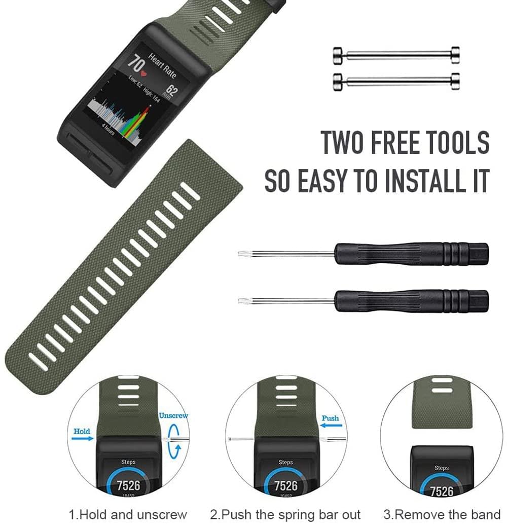 Zitel Band for Garmin Vivoactive HR Strap with Adapter Tools - Army Green