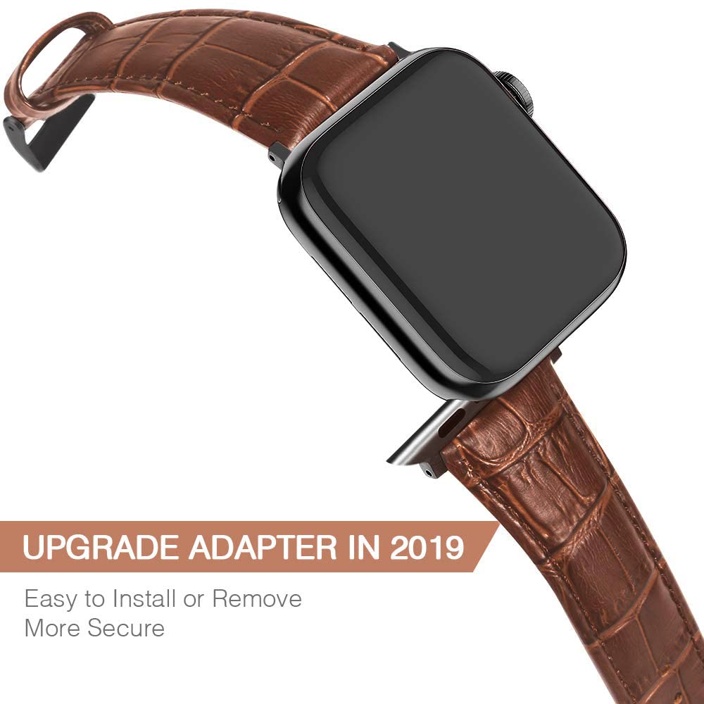 Zitel Leather Bands for Apple Watch Straps 49mm 46mm 45mm 44mm, Series 10 9 8 7 6 5 4 3 2 1 SE - Retro Brown