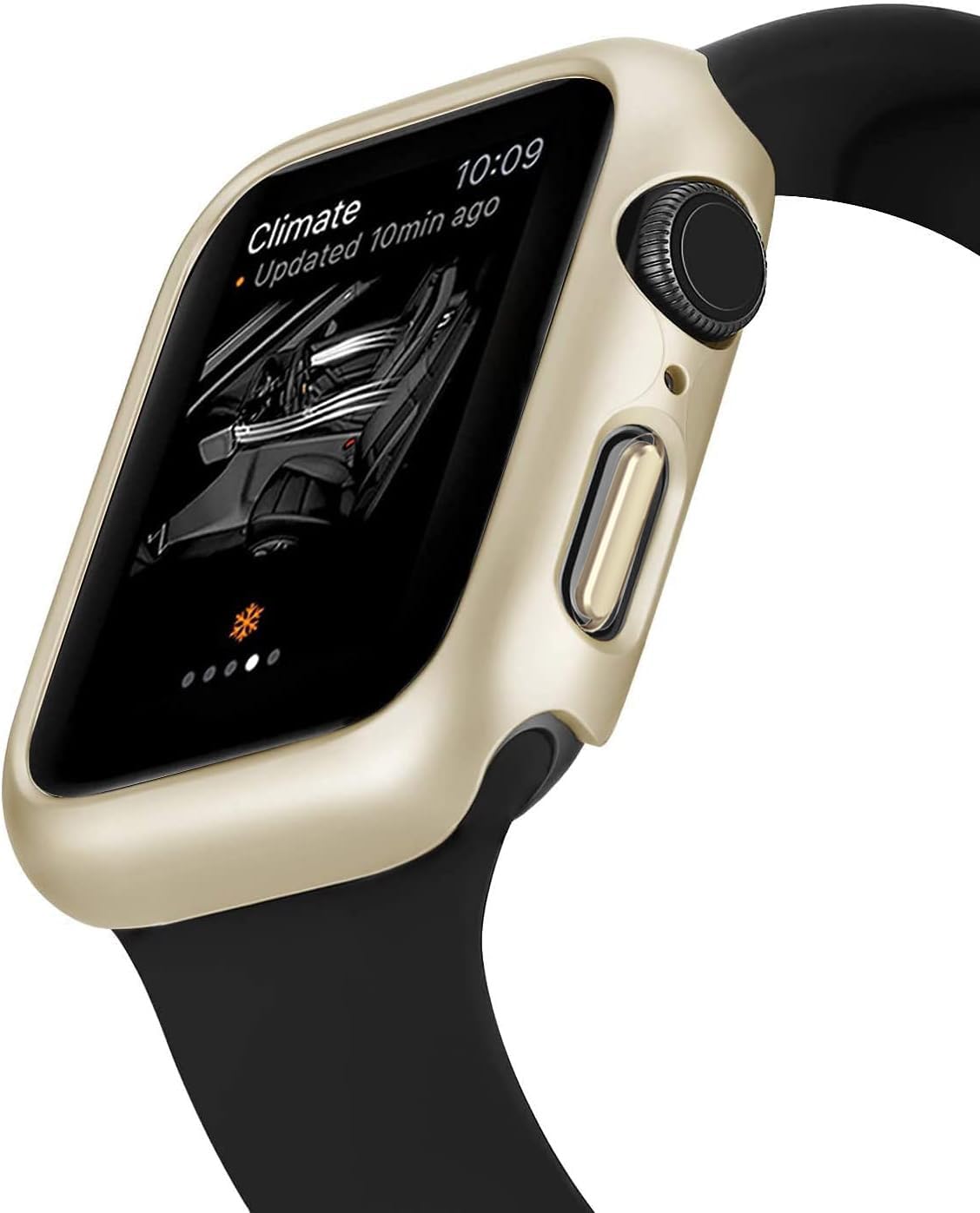 Zitel Case for Apple Watch Series 9 / 8 / 7 45mm Screen Protector Case with Built-in 9H Tempered Glass - Silky Gold