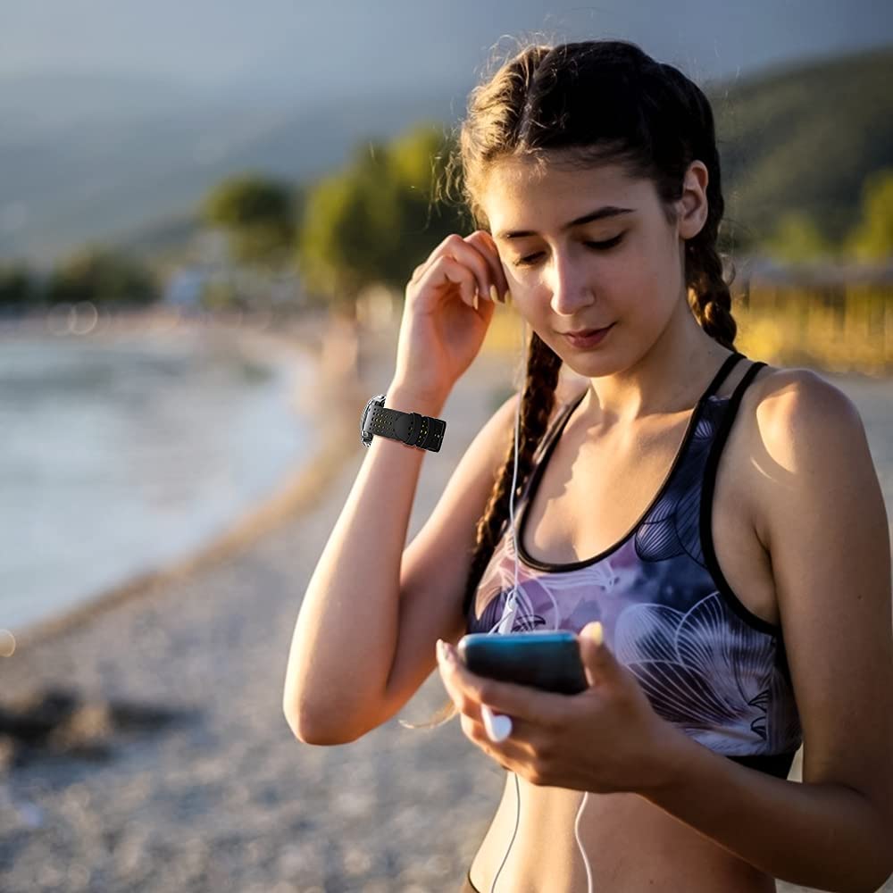 Zitel Band for Fenix 8 51mm, 7X/7X Pro, 6X/6X Pro, 5X/5X Plus, 3/3 HR, Descent MK1, Enduro, 26mm Sport Strap- Black/Yellow