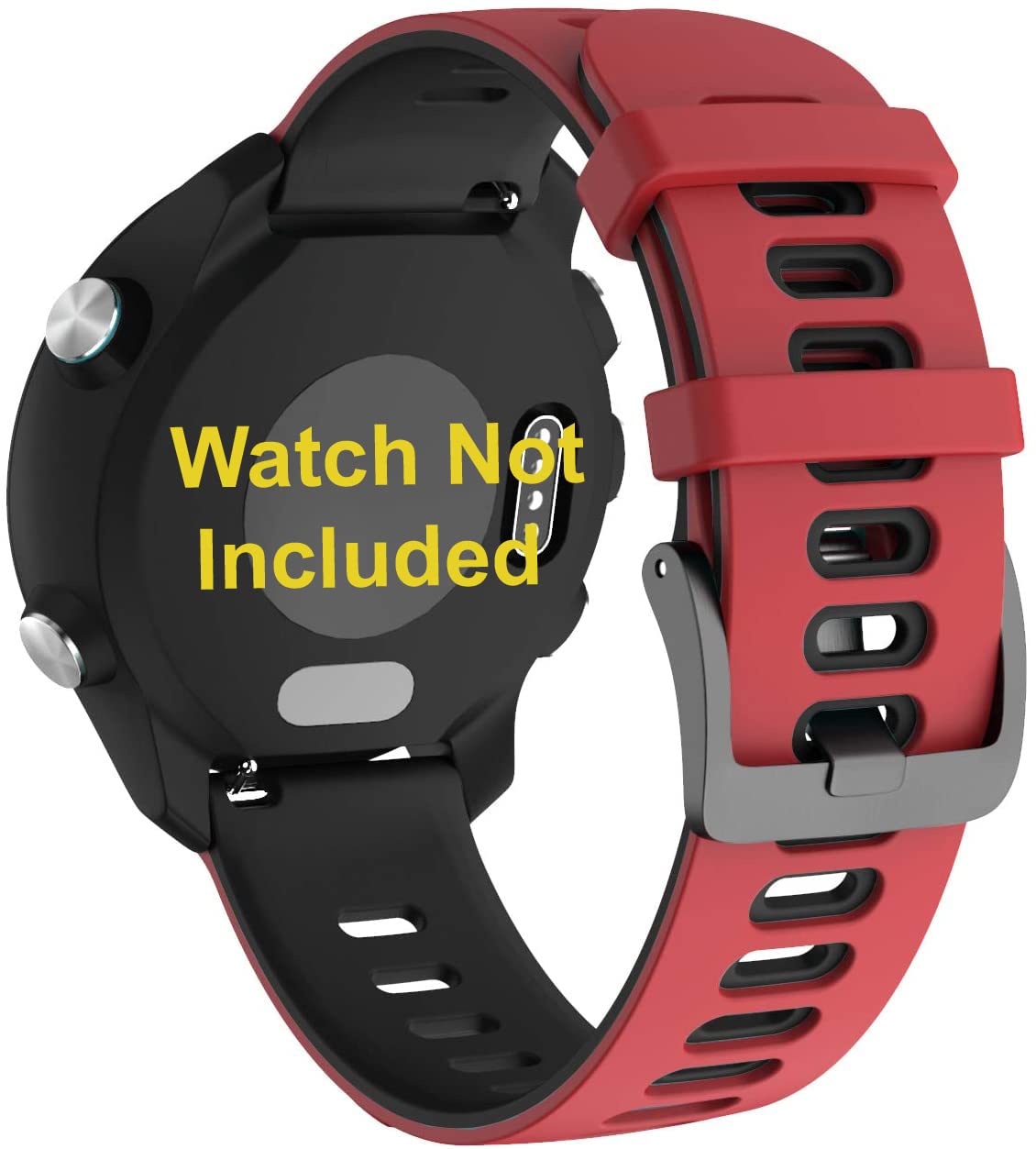 Zitel Band for Garmin Forerunner 265 / 255, Vivoactive 4 45mm, Venu 2 45mm. Venu 3, 22mm Strap - Red-Black