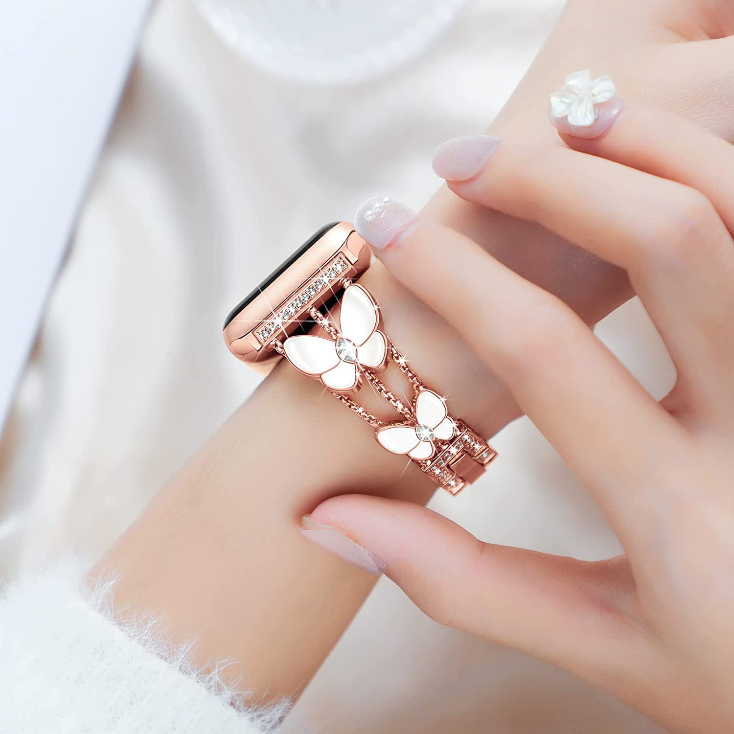 Zitel Band for Apple Watch Straps for Women Girls 42mm(Series 10) 41mm 40mm Series 10 9 8 7 6 5 4 3 2 1 SE - Rose Gold