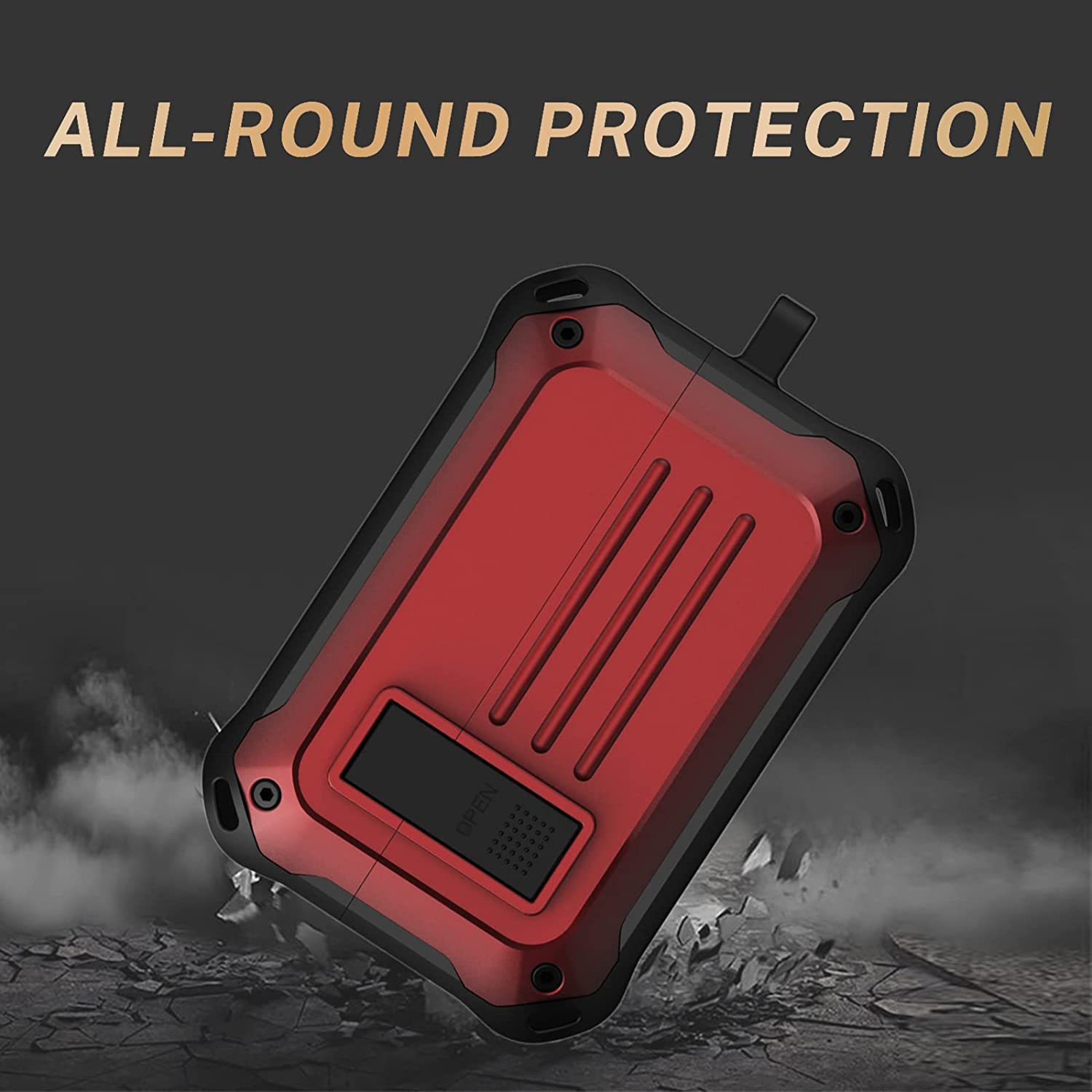 Zitel Case for Sony WF-1000XM4 Earbud (2021), Rugged Armor Design with Secure Lock - Matte Red