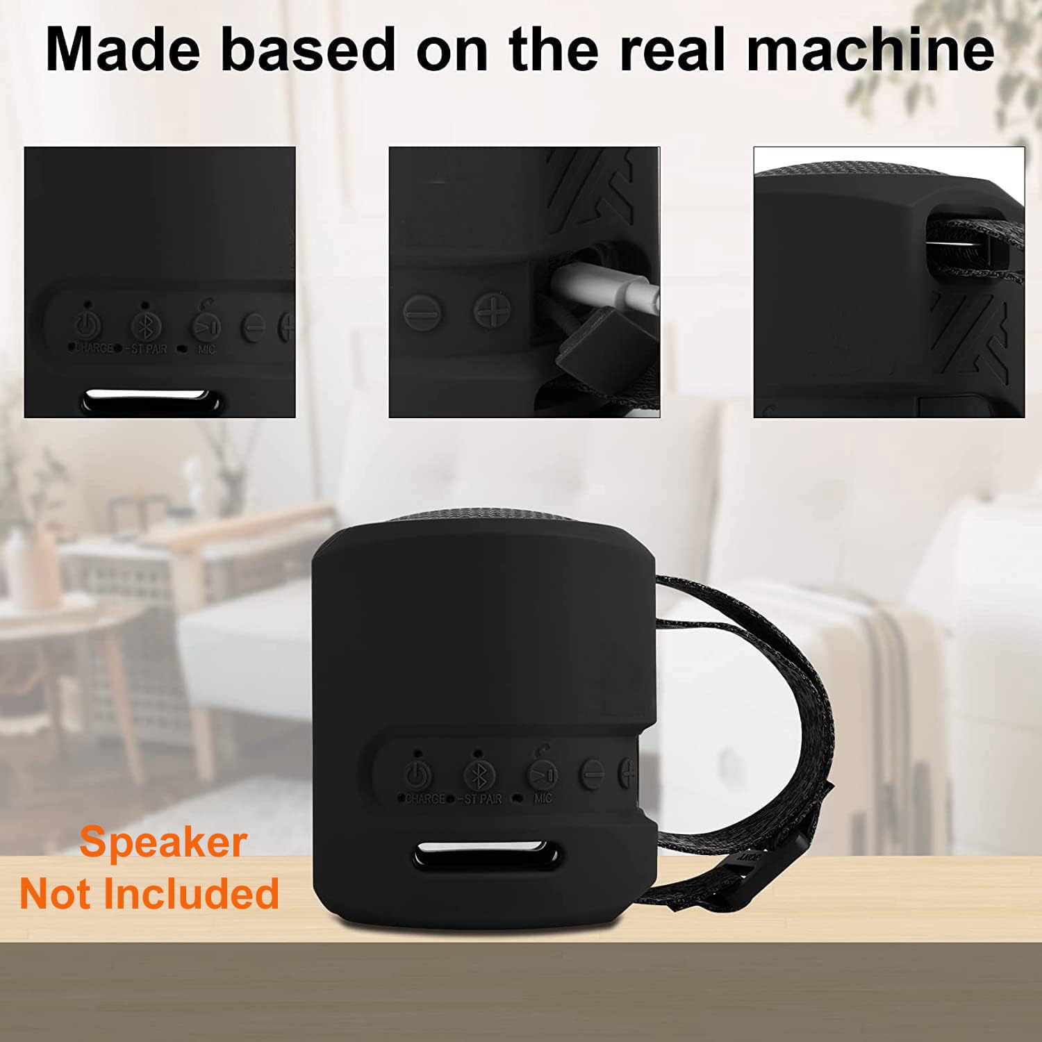 Zitel Case Cover for Sony SRS-XB13 / SRS-XB100 Bluetooth Speaker - Black