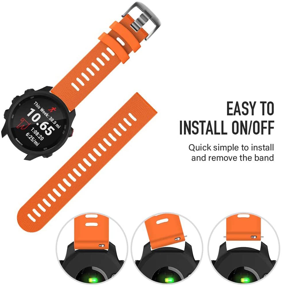 Zitel Band for Garmin Forerunner 245/645/165/158/55, Vivoactive 5/4/3, Venu Sq, 20mm Straps