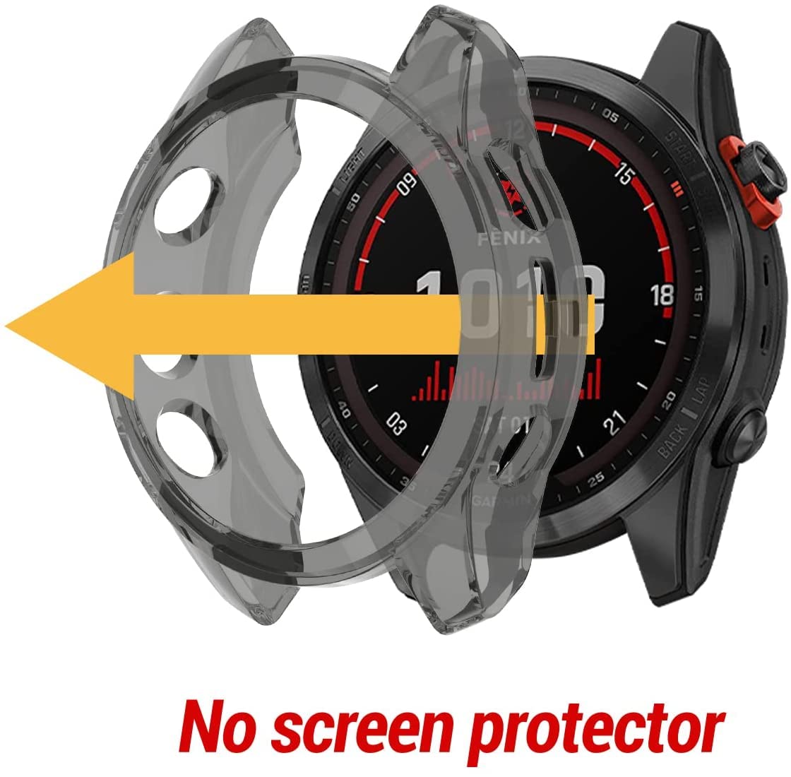 Zitel Case for Garmin Fenix 7S / Fenix 7S Solar Bumper Cover (Not for Fenix 7X / Fenix 7) - Black Tint