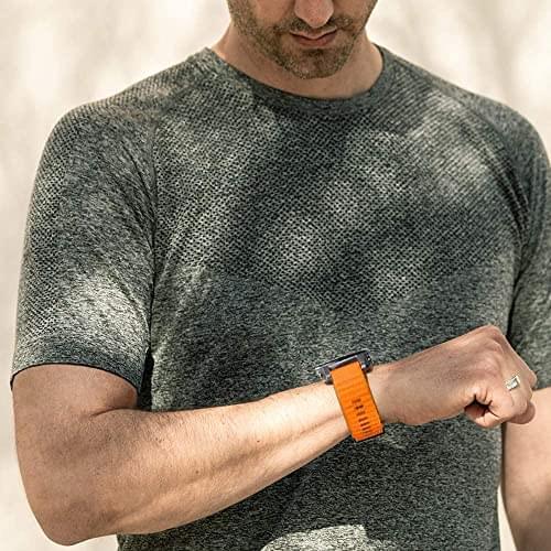 Zitel Band for Garmin Fenix 8 AMOLED 47mm, Fenix E/7/7 Pro, 6/6 Pro, Forerunner 970/965/955, QuickFit 22mm wide Silicone Sport Strap - Orange