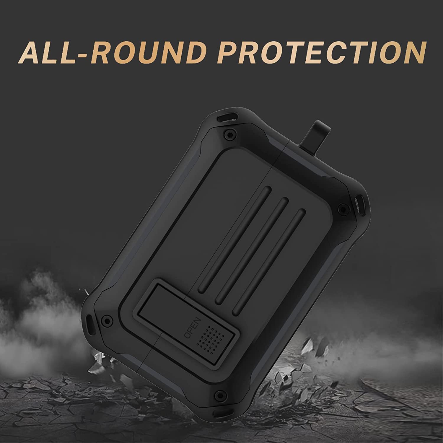 Zitel Case for Sony WF-1000XM4 Earbud (2021), Rugged Armor Design with Secure Lock - Matte Black