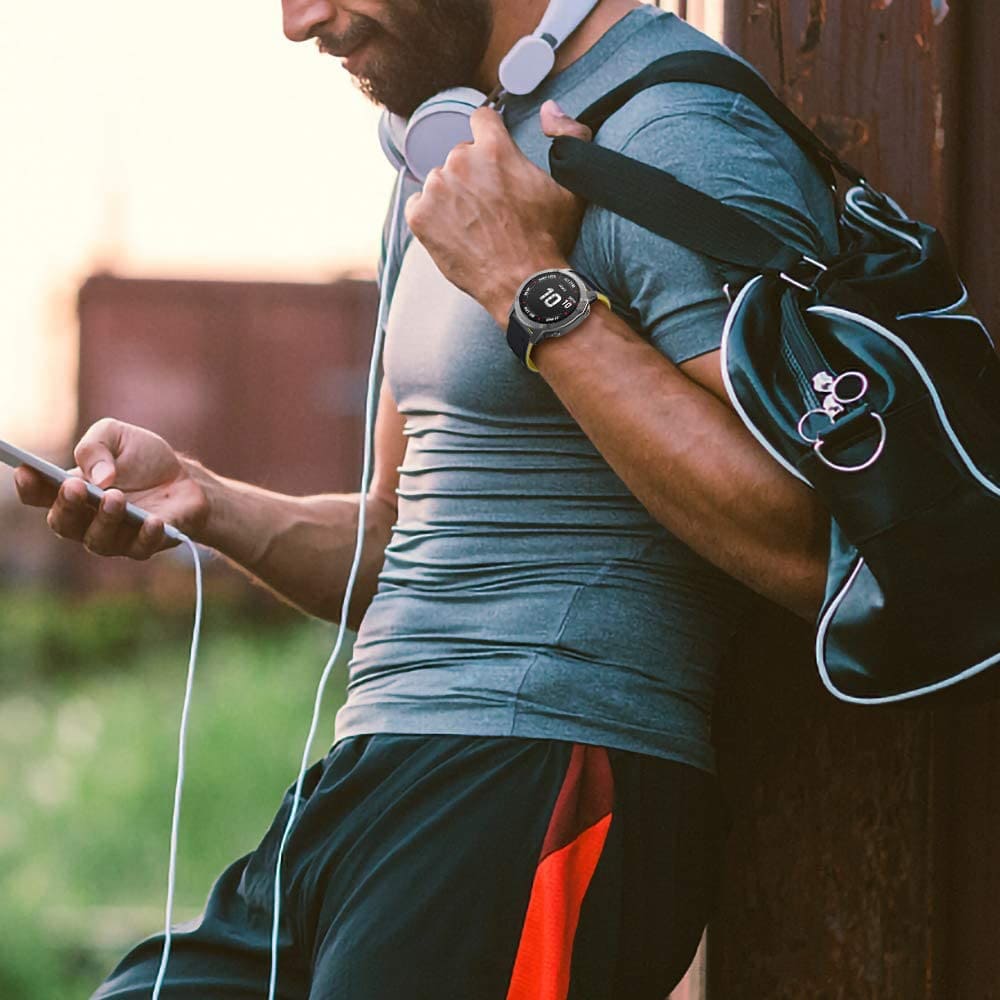 Zitel Band for Garmin Fenix 8 47mm, 7/7 Pro, 6/6 Pro, 5/5 Plus, Epix Pro/Gen 2 47mm, Forerunner 965/955/945/935, 22mm Straps - Black/Yellow