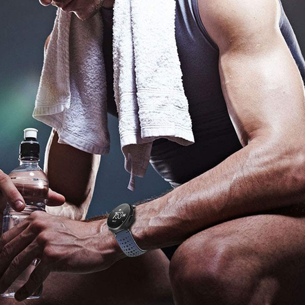 Zitel Band for Garmin Forerunner 735XT, 220, 230, 235, 235 Lite, 620, 630, Approach S20,S6,S5, Silicone Strap - Blue