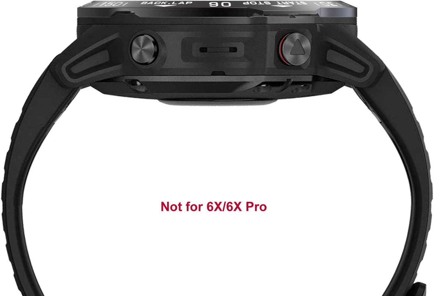 Zitel Bezel Styling for Garmin Fenix 6 / 6 Pro Bezel Ring Adhesive Cover Stainless Steel Protector (Not For 6X / 6X Pro) - Black