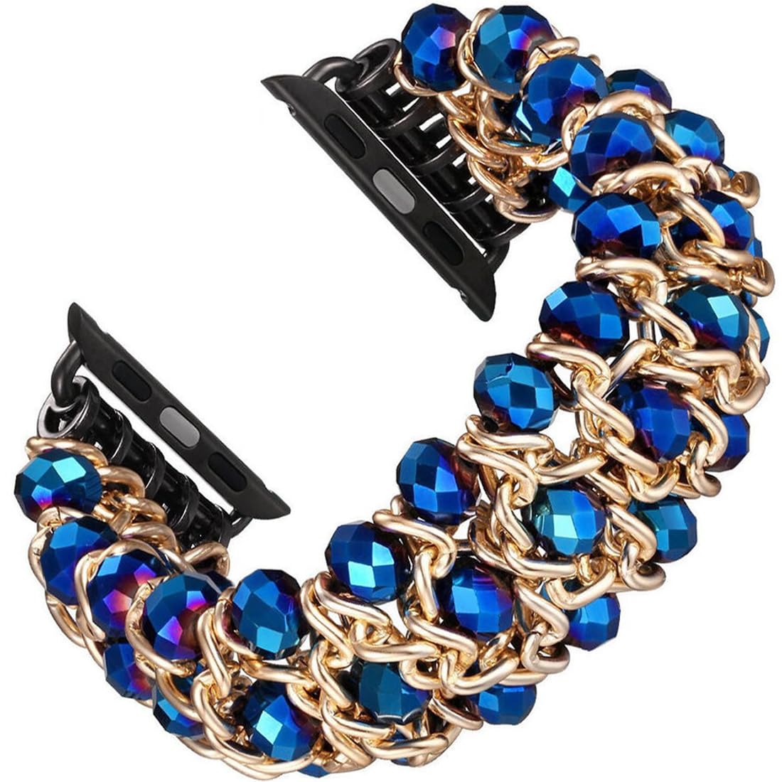 Zitel Band for Apple Watch 42mm(Series 10) 41mm 40mm 38mm Beaded Strap for Women Girls - Blue