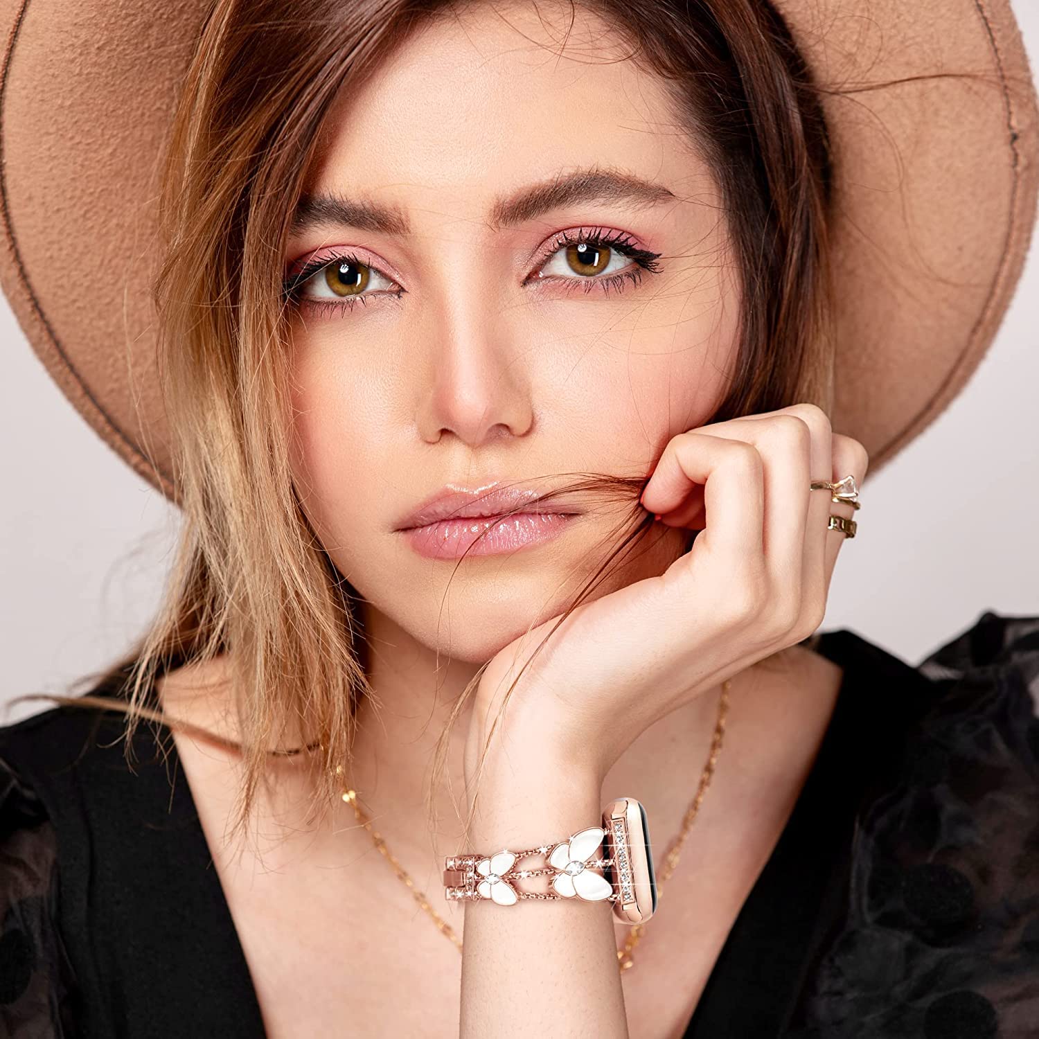 Zitel Band for Apple Watch Straps for Women Girls 42mm(Series 10) 41mm 40mm Series 10 9 8 7 6 5 4 3 2 1 SE - Rose Gold