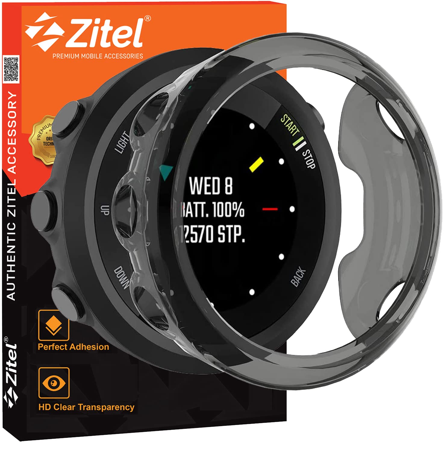 Zitel Case for Garmin Forerunner 45 Bumper Cover Black Tint