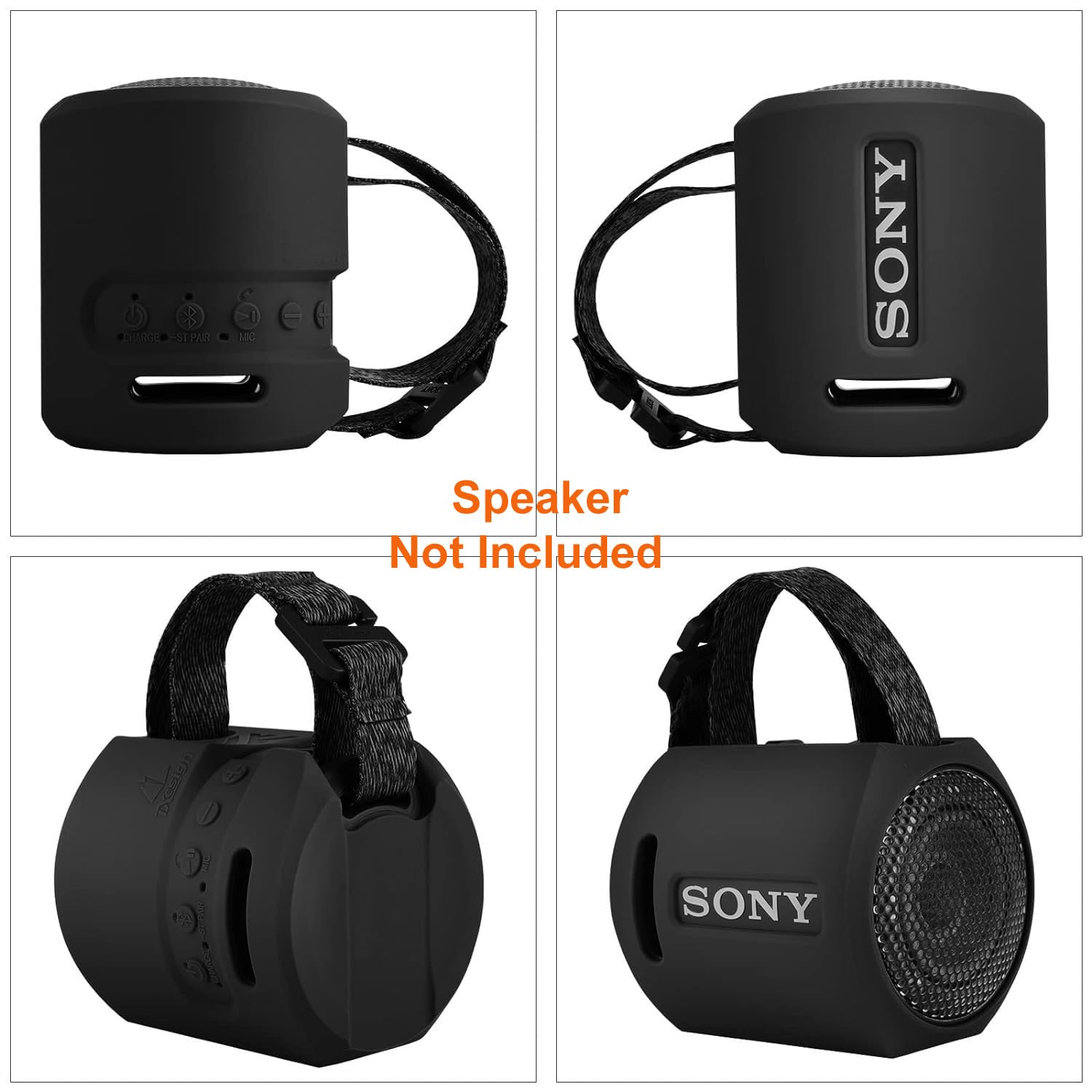Zitel Case Cover for Sony SRS-XB13 / SRS-XB100 Bluetooth Speaker - Black
