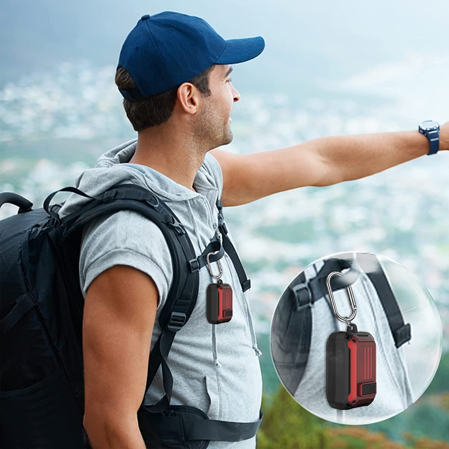 Zitel Case for Sony WF-1000XM4 Earbud (2021), Rugged Armor Design with Secure Lock - Matte Red