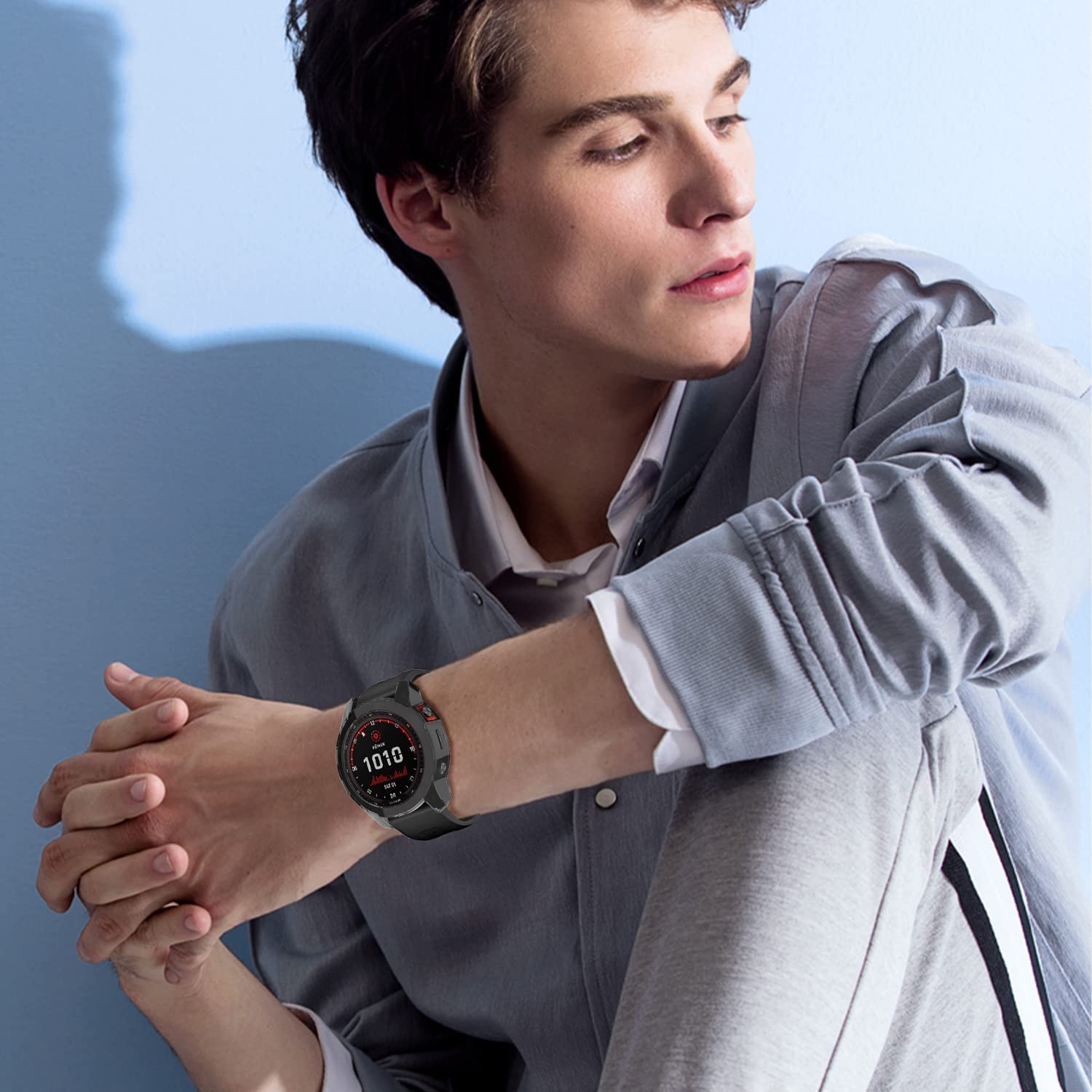 Zitel Case for Garmin Fenix 7S / Fenix 7S Solar Bumper Cover (Not for Fenix 7X / Fenix 7) - Black Tint