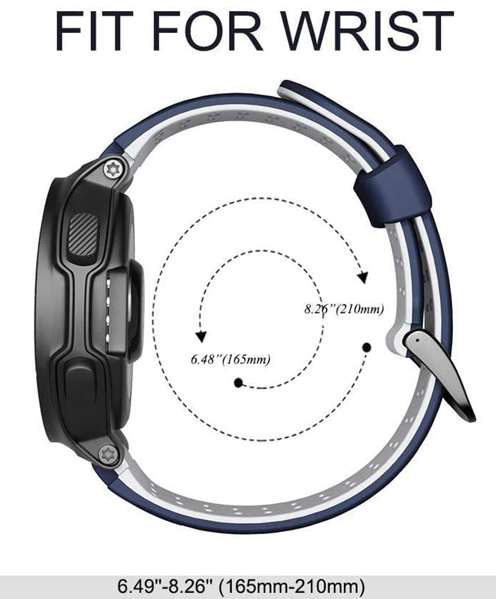 Zitel Band for Garmin Forerunner 735XT, 220, 230, 235, 235 Lite, 620, 630, Approach S20,S6,S5, Silicone Strap - Blue