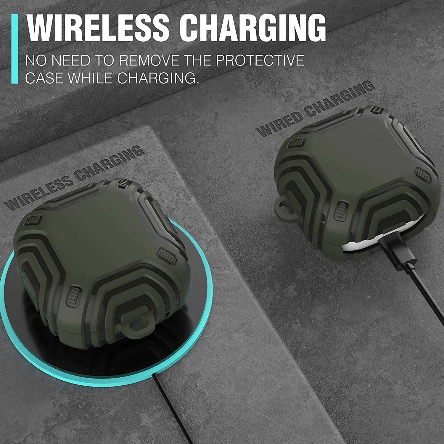 Zitel Case for Samsung Galaxy Buds 2 Pro Case (2022) Buds 2 (2021) Buds Pro (2021)/Buds Live (2020) - Matte Green