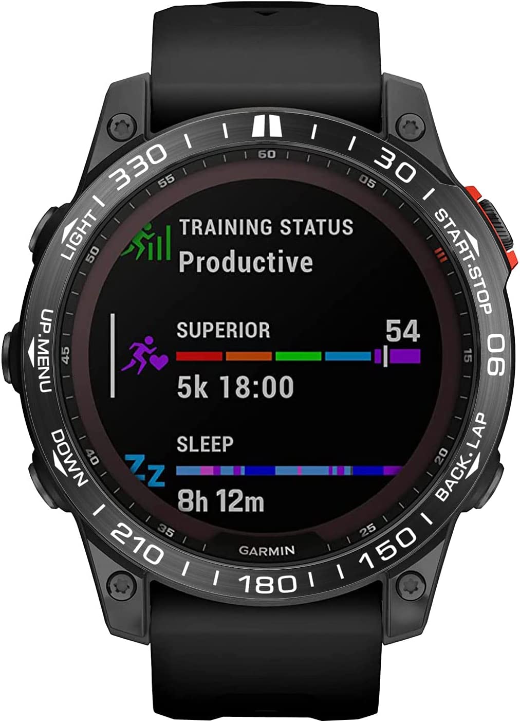 Zitel Bezel Styling for Garmin Fenix 7X Bezel Ring Adhesive Cover Stainless Steel Protector - Black