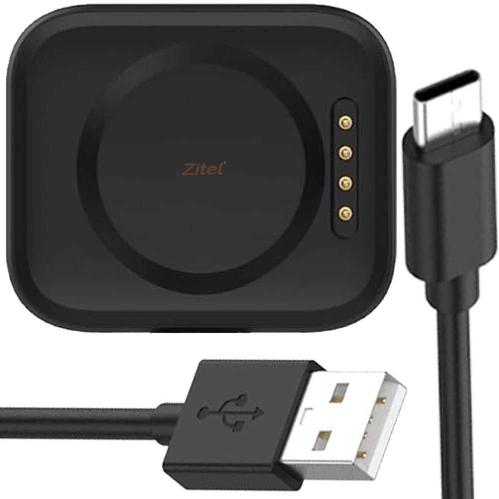 Zitel Charger for OnePlus Watch 3 / 2 / 2R Charging USB Cable - Black