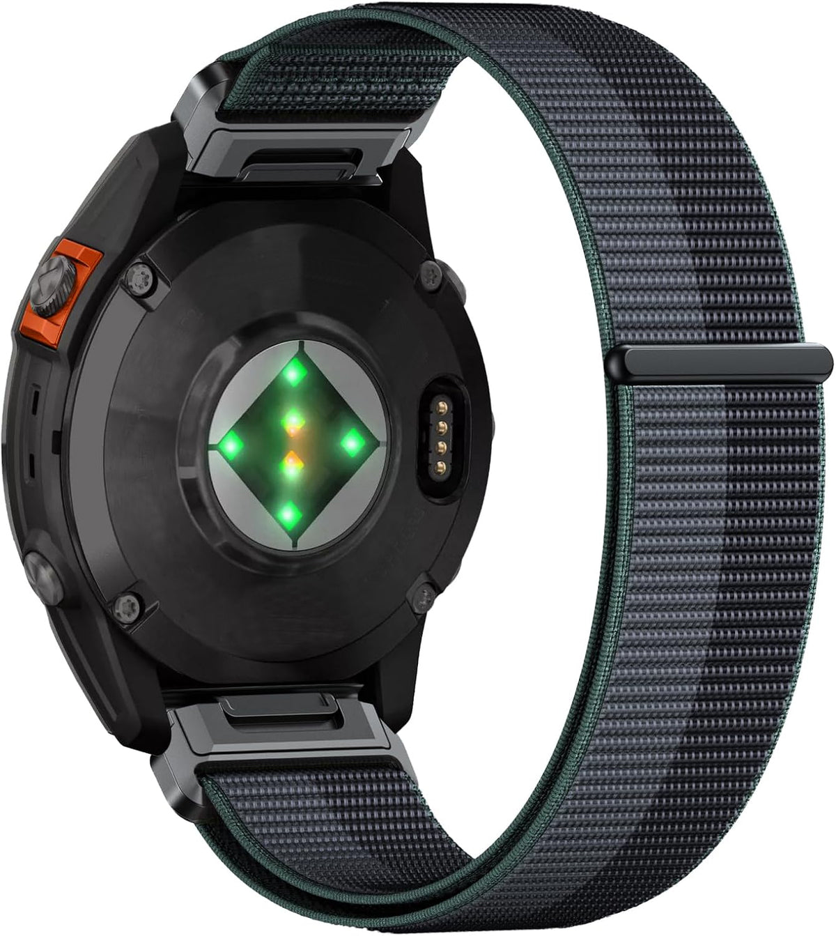 Zitel Band for Garmin Fenix 8 AMOLED 47mm, Fenix E/7/7 Pro, 6/6 Pro, Forerunner 970/965/955, Nylon 22mm wide Sport Strap - Black/Gray