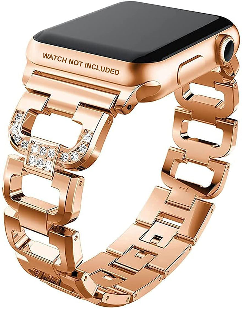 Zitel Band for Apple Watch Straps for Women Girls 49mm 45mm 44mm 42mm Series 9 8 7 6 5 4 3 2 1 SE - Rose Gold