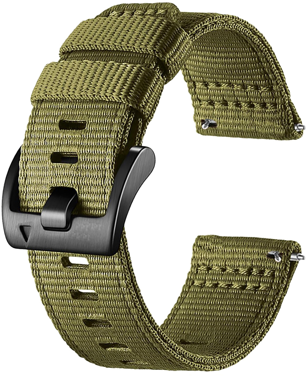 Zitel Band for COROS PACE 4/PACE 3/PACE Pro/APEX 2 Pro/APEX Pro/APEX 46mm - 22mm wide Rugged Nylon Sport Strap - Army Green