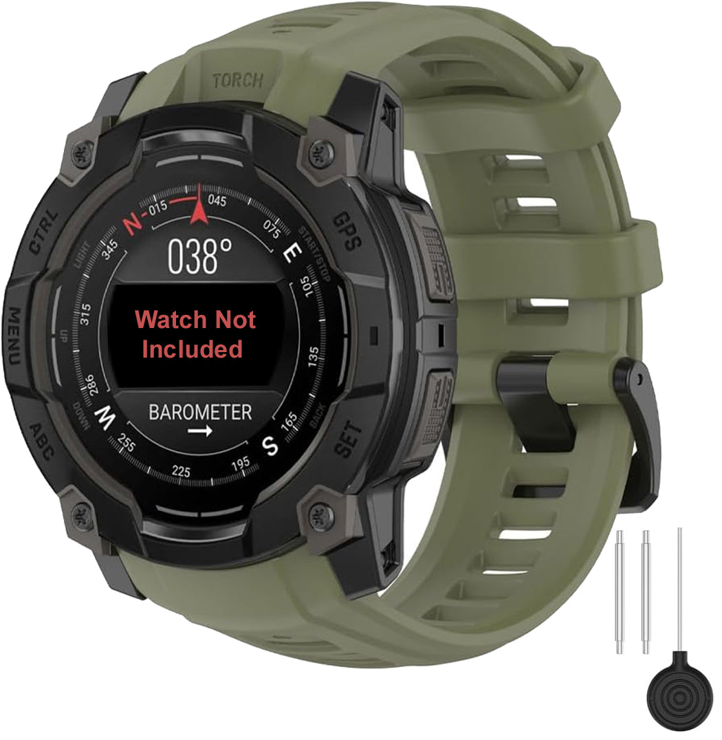 Zitel Band for Garmin Instinct 3 AMOLED/Solar 50mm, Instinct 2X Tactical/Solar 50mm - 26mm Silicone Sport Strap