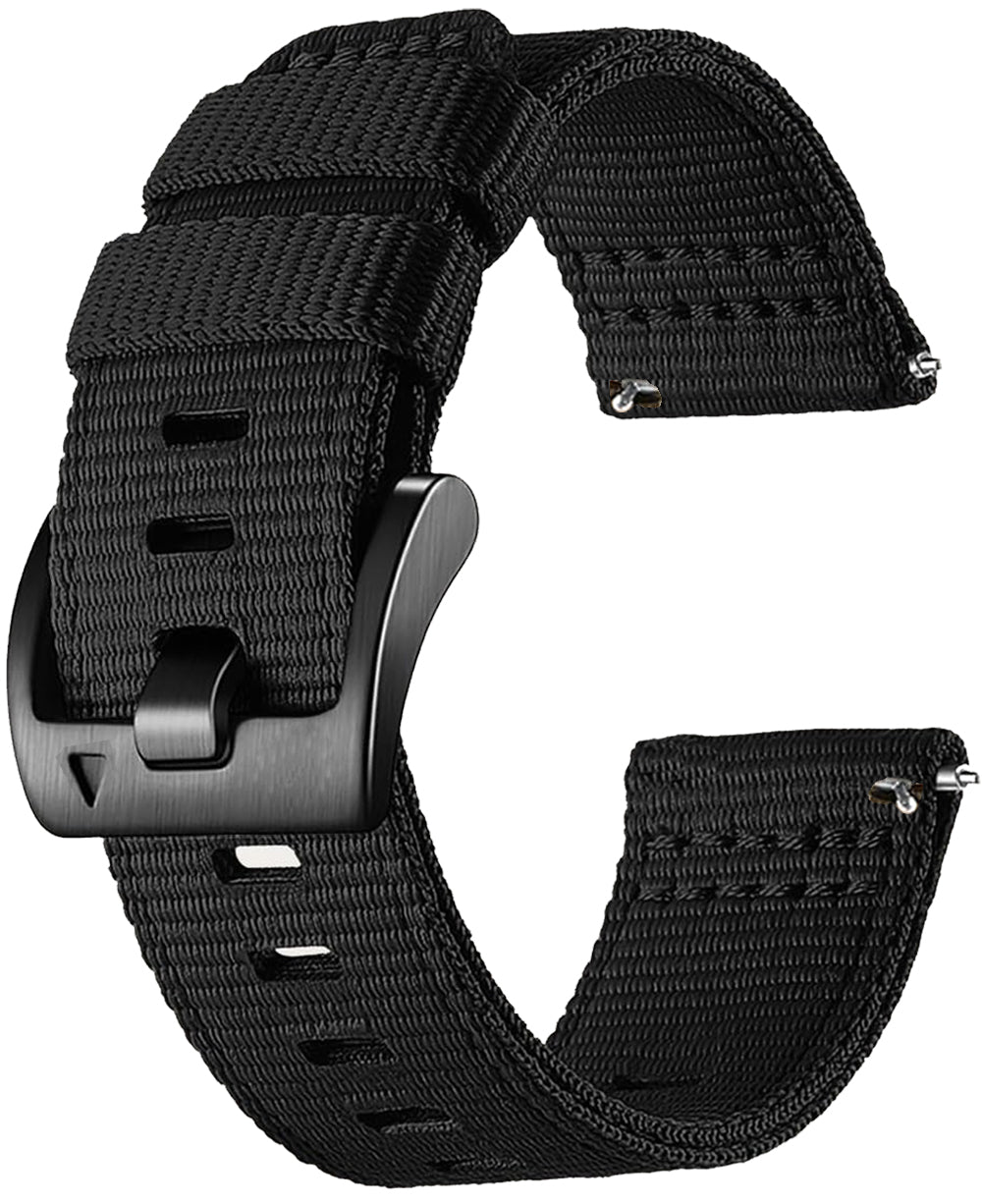 Zitel Band for COROS PACE 4/PACE 3/PACE Pro/APEX 2 Pro/APEX Pro/APEX 46mm - 22mm wide Rugged Nylon Sport Strap - Black