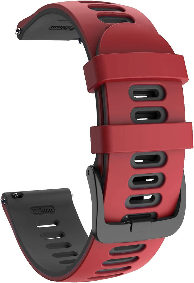 Zitel Band for Honor Magic Watch 2/Huawei GT/GT 2/GT 2e/GT 2 Pro, 22mm Silicone Straps - Red/Black