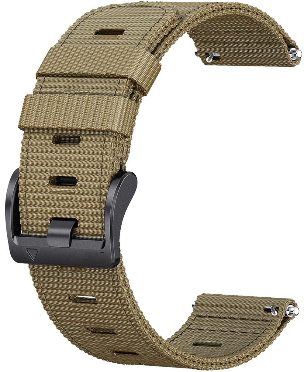 Zitel Band for COROS PACE 4/PACE 3/PACE Pro/APEX 2 Pro/APEX Pro/APEX 46mm - 22mm wide Rugged Nylon Sport Strap - Khaki