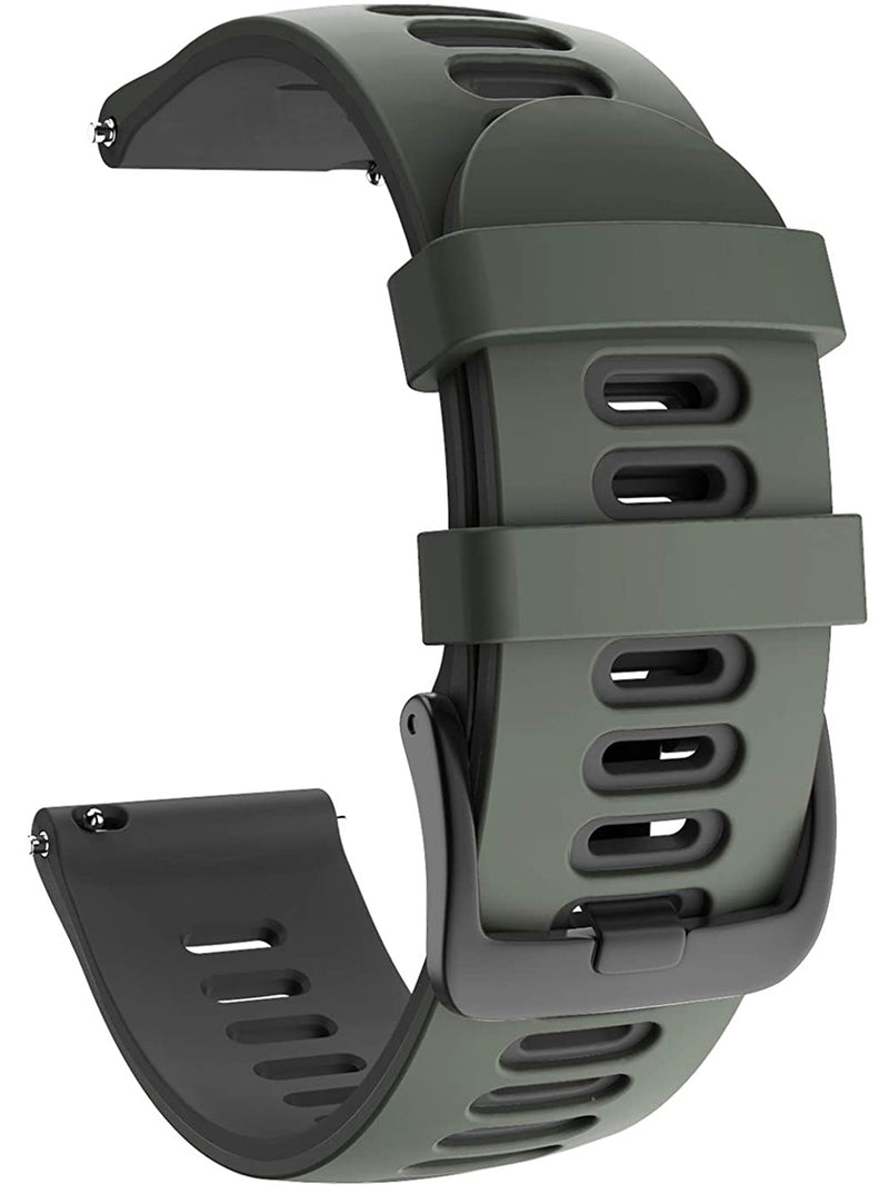 Zitel Band for Garmin Forerunner 245/245 Music, 645/645 Music, 55/158, Vivoactive 3, Venu Sq, 20mm Straps - Green/Black