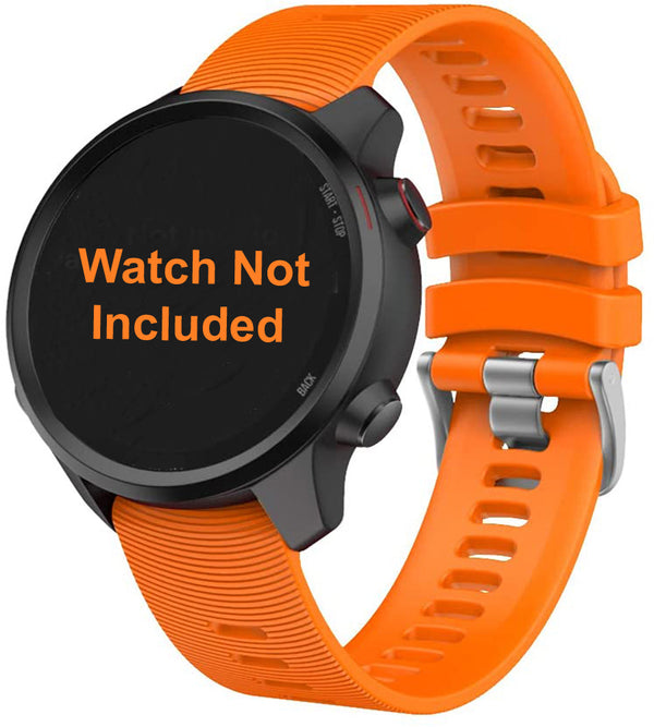 Zitel Band for Garmin Forerunner 245/245 Music, 645/645 Music, 55/158, Vivoactive 3, Venu Sq, 20mm Straps - Orange