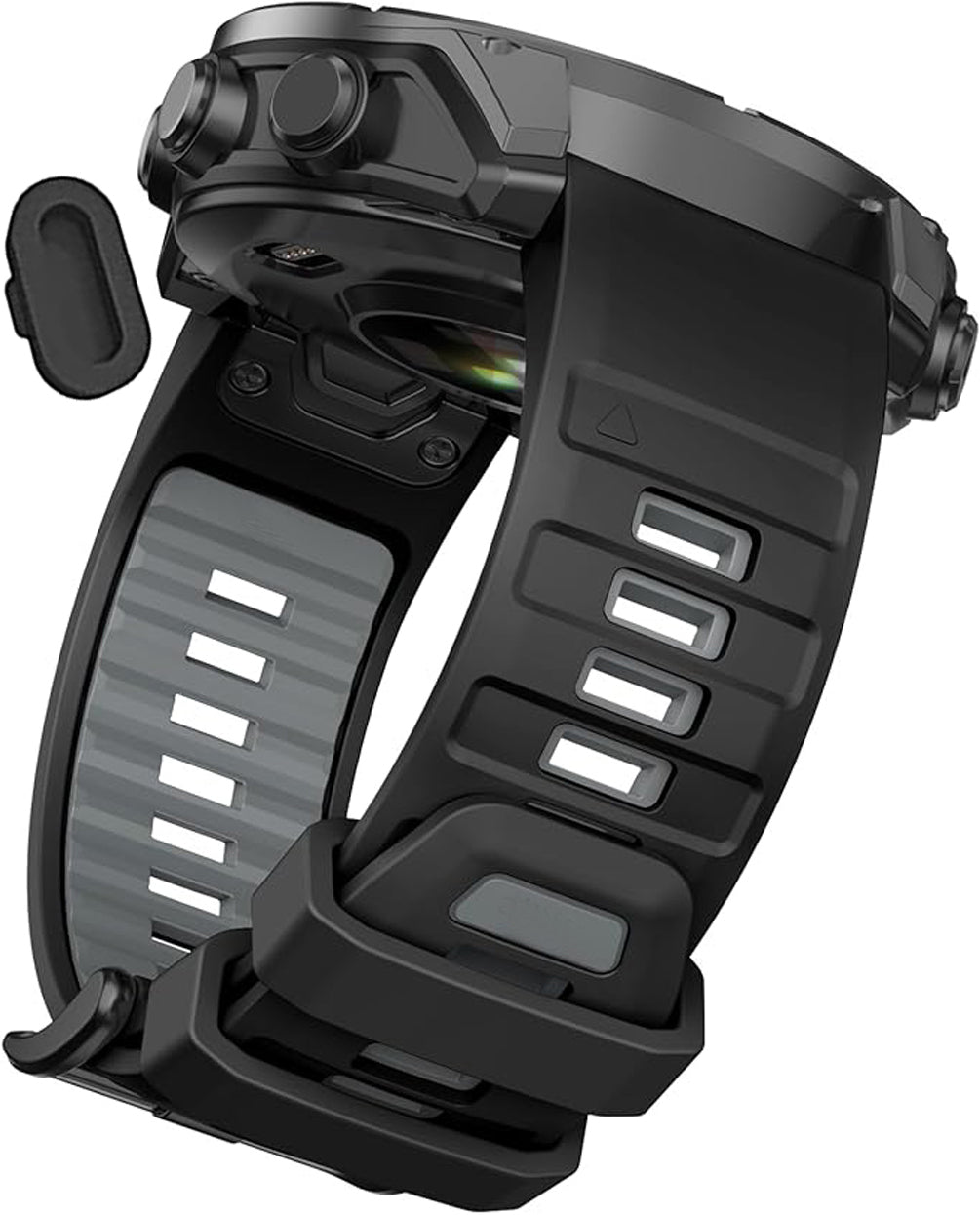 Zitel Band for Fenix 8 AMOLED 51mm, 7X/7X Pro, 6X/6X Pro, 5X/5X Plus, 3/3 HR, MK1/2i/3i, Enduro 3/2, 26mm Sport Strap - Black & Grey