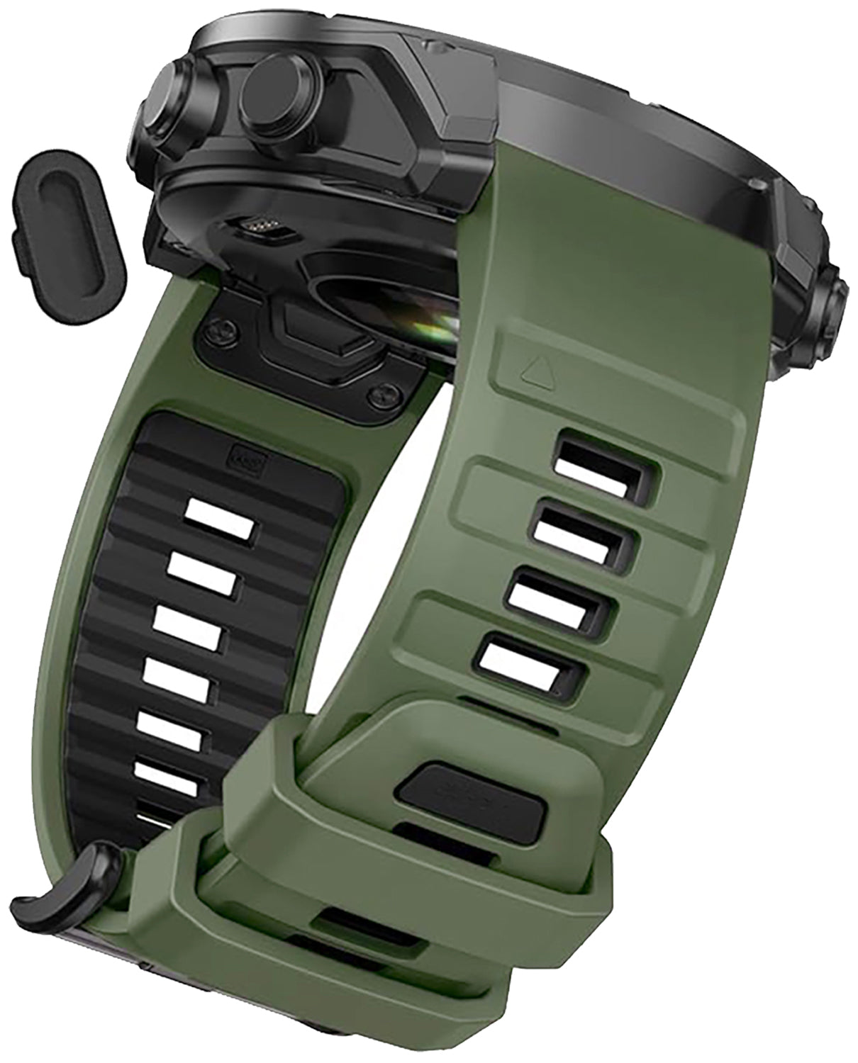 Zitel Band for Fenix 8 AMOLED 51mm, 7X/7X Pro, 6X/6X Pro, 5X/5X Plus, 3/3 HR, MK1/2i/3i, Enduro 3/2, 26mm Sport Strap - Military Green & Black