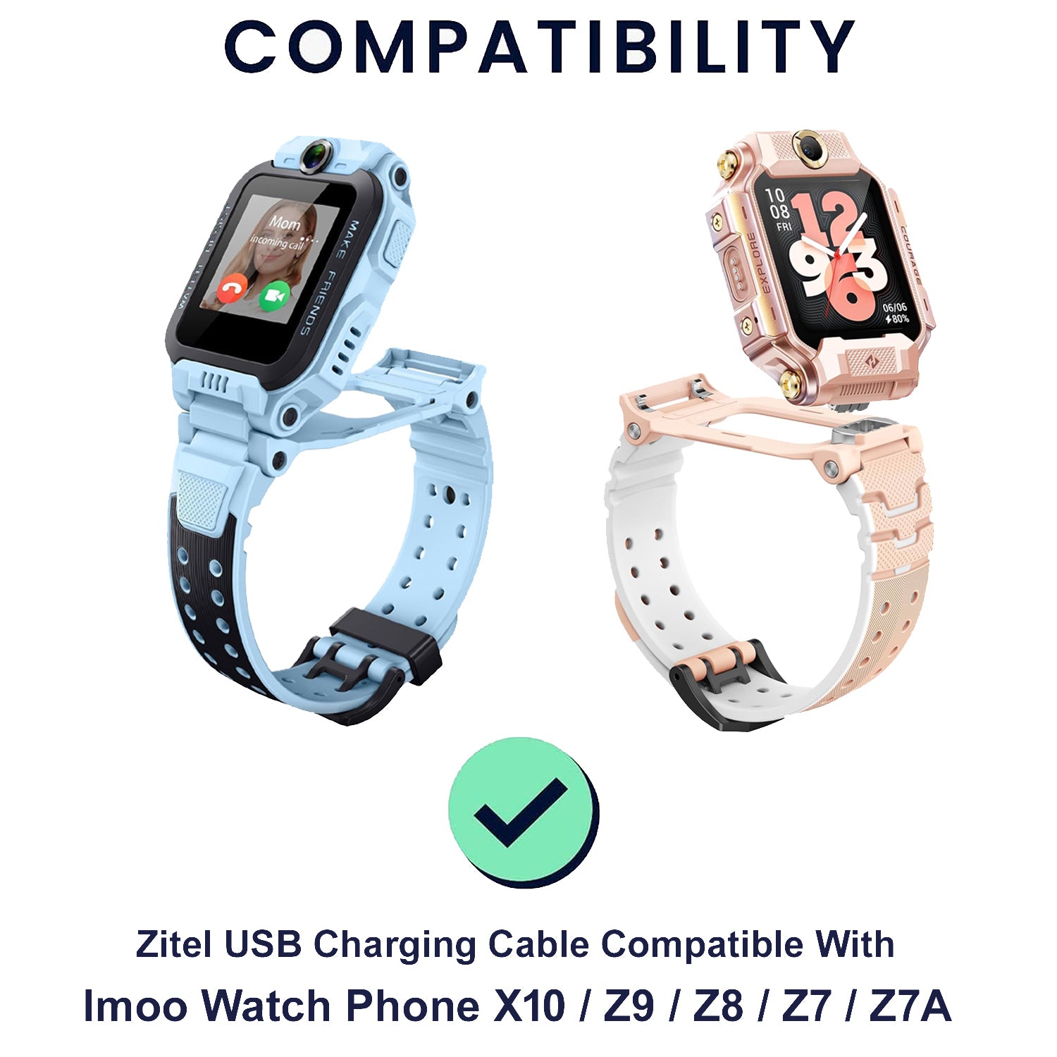Zitel Charger for imoo Watch Phone  Z7, Z8, Z9, Z10, Z11