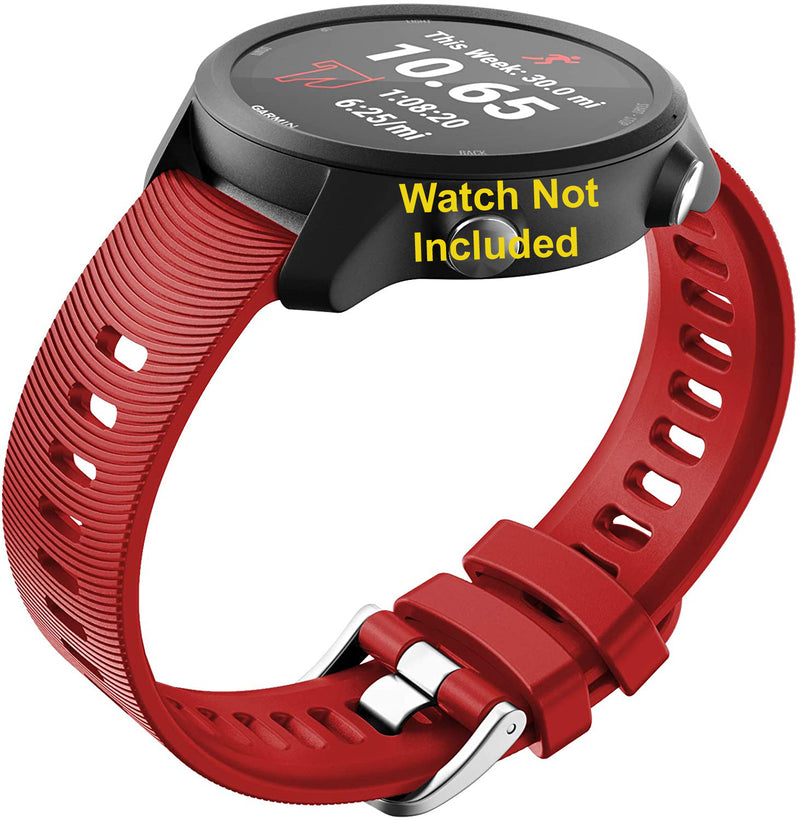 Zitel Band for Garmin Forerunner 245/245 Music, 645/645 Music, 55/158, Vivoactive 3, Venu Sq, 20mm Straps - Red