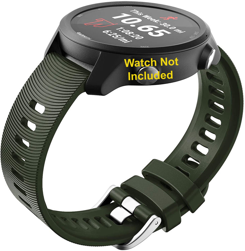 Zitel Band for Garmin Forerunner 245/245 Music, 645/645 Music, 55/158, Vivoactive 3, Venu Sq, 20mm Straps - Army Green