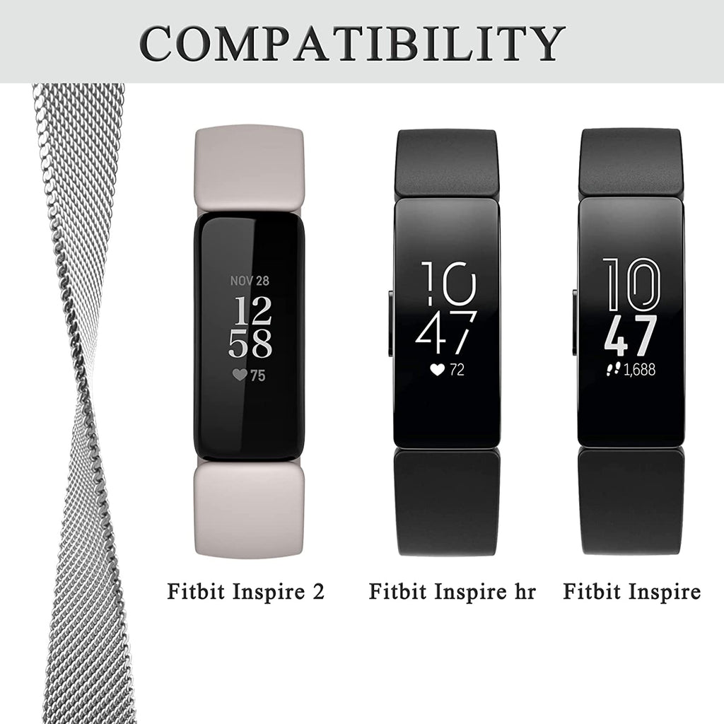Zitel Band for Fitbit Inspire Inspire HR Ace Stainless Steel Straps Silver