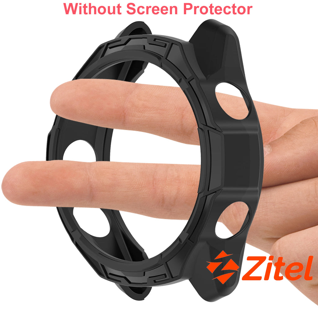 Zitel Case for Garmin Forerunner 970/Forerunner 570 47mm Bumper Cover - Black