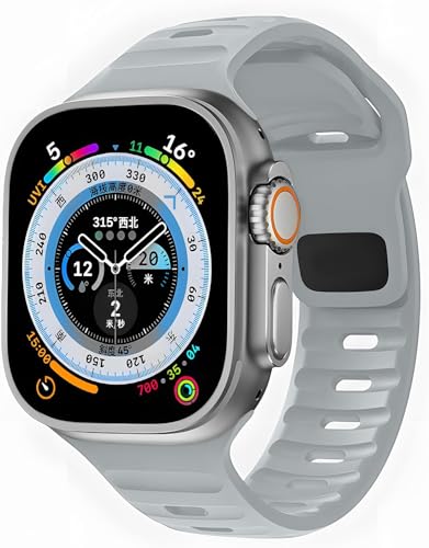 Zitel Band for Apple Watch Ultra 2 49mm / Ultra Wide Silicone Sport Straps - Light Gray